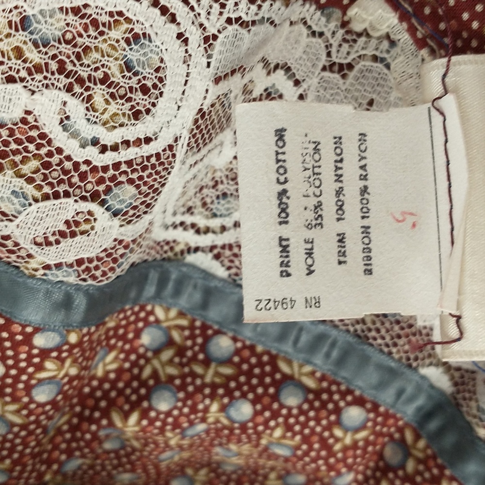 Vintage Gunne Sax Corset Laced Cotton Print Maxi Dress Exceptional Cond. SeeMeas - Picture 9 of 11
